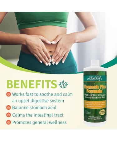 Aloe Life Stomach Plus Formula - Fast-Acting Digestive Tonic - 32oz Concentrate - Gluten-Free - Buy Online on GoSupps.com