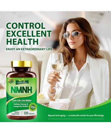 NMNH (NMN Supplement Alternative) 1000mg per Serving Boost NAD+ Levels NAD+ Supplement for Energy Sharp Focus & Anti-Aging Supports Healthy Aging 120 Capsules - Buy Online on GoSupps.com