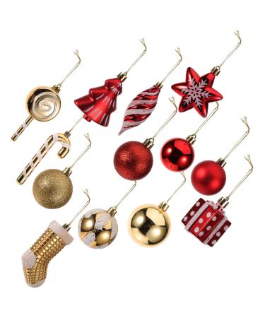 Alipis 72 Pcs Christmas Balls Decor Christmas Tree Bauble Xmas Christmas Tree Ornament Accessories Box Red 6.00X6.00X6.00CM
