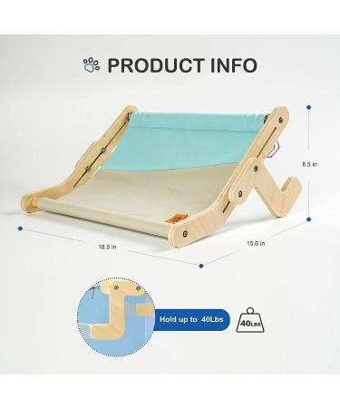 Cat Window Perch Hammock Seat for Indoor Cats | Sturdy, Adjustable, and Washable | Holds Up to 40 lbs | Blue - Buy Online on GoSupps.com