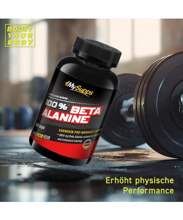 My Supps 180x Beta-Alanine Capsules - High-Dose 4800mg | Amino Acid Workout Supplement with Vitamin B6 | Made in Germany - Boost Performance - Buy Online on GoSupps.com