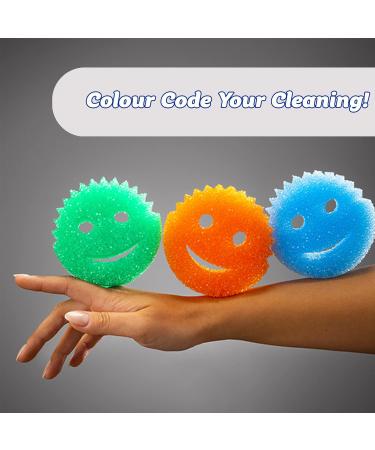 Scrub Daddy Colors Clutch - Smile Sponge Kitchen Cleaner | Odor-Resistant Dishwasher-Safe Etching Sponge for Pots & Dishes - Buy Online on GoSupps.com