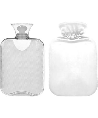 White Hot Water Bottle with Cover - 1L Pain Relief Bed Warmer & Hot Water Heating Pad for Sports Injuries - Buy Online on GoSupps.com