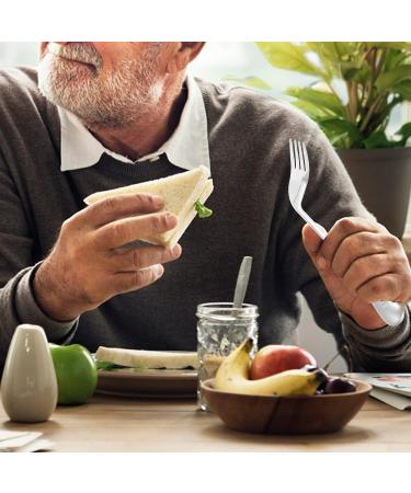 FOMIYES Adaptive Curved Fork - Stainless Steel Utensil for Hand Tremors, Arthritis, Parkinson's - Right-Handed Angled Cutlery for Elderly Use - Buy Online on GoSupps.com