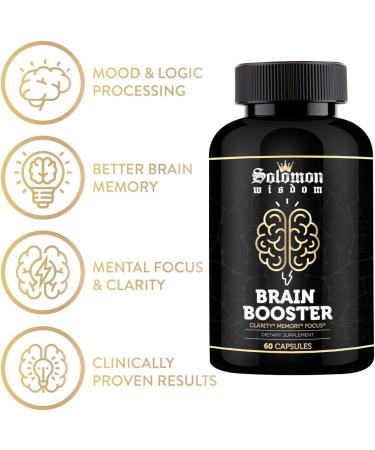 Solomon Wisdom Brain Booster Nootropic Supplement for Memory Boost - 60 Capsules for Focus, Clarity, and Cognitive Performance - Buy Online on GoSupps.com
