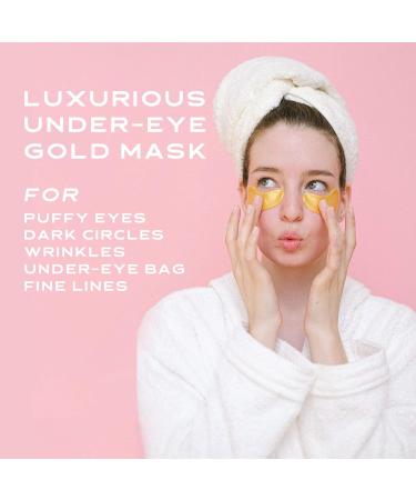 24K Gold Under Eye Patches - 30 Pairs for Dark Circles Puffiness & Anti-Aging Care | Moisturizing Collagen Eye Masks - Buy Online on GoSupps.com