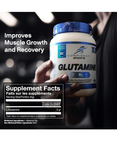CONFIDENT SPORTS - 100% Pure Micronized Pharmaceutical Grade Glutamine Powder 125 Gram 25 Servings 25 Servings (Pack of 1) - Buy Online on GoSupps.com
