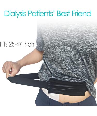 Breathable Peritoneal Dialysis Belt with Mesh Pocket - Secure PD Catheter Holder for Adults - Black - Buy Online on GoSupps.com