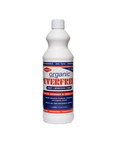 Everfree - 1 Litre Organic Liquid Fast Acting Drain & Sewer Pipe Unblocker - Internal & External Use - Fast Effective & Safe Formulation Non Toxic Environmentally Safe and eco-Friendly.