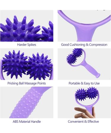 Massage Balls Scooter & Roller - Self-Massage Tool for Back Legs Feet & Muscle Pain Relief - Purple - Buy Online on GoSupps.com