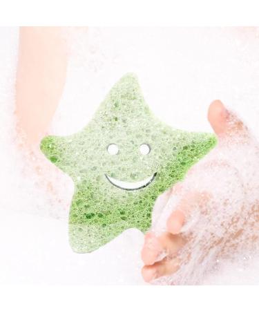 Kids Bath Sponge | Wood Pulp Sponge Soft Bath Sponges Shower Sponge Dead Skin Remover Cute Shower Brush Bath Supplies for Toddler Kids Baby Green - Buy Online on GoSupps.com