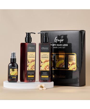 Ginger Shampoo and Conditioner Set 3 Hair Care Kits Moisturizes and Controls Frizz with Strengthening Formula Anti Hair Loss Serum Nourishing for All Hair Types - Buy Online on GoSupps.com
