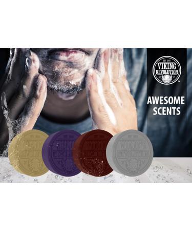 Viking Revolution Shaving Soap for Men - 4 Pack Variety, 2.5oz Puck - Use with Brush and Bowl for Smooth Wet Shave - Buy Online on GoSupps.com