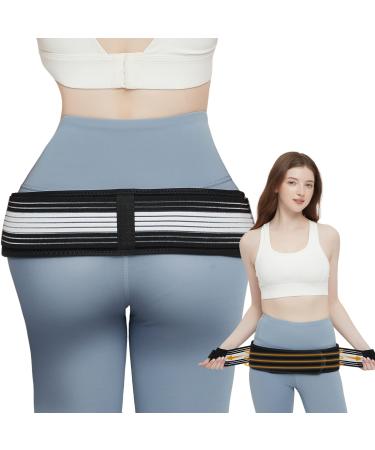 Slueat Sacroiliac SI Joint Hip Belt for Women - Hip Braces for Hip Pain - Lower Back Support Brace - Pelvic Support Belt - Trochanter Belt - Adjustable Sciatica Lumbar Pain Relief (Hip Size 32-47)