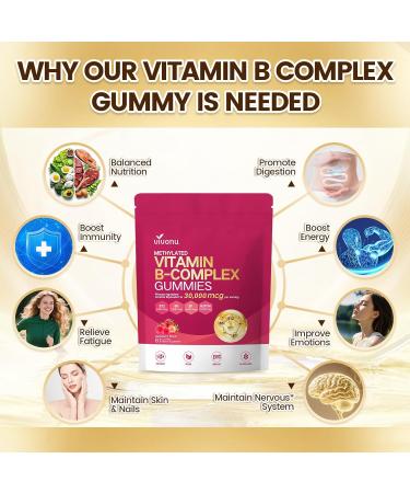 24-in-1 Vitamin B Complex Gummies, with Methylfolate, Methylated Vitamin B12 (6000 mcg), B6 B1, B2, B3, B5,A, C, D, E, Support Energy, Natural Ingredient, Sugar Free, Non GMO 1 Bag / 60 Gummies - Buy Online on GoSupps.com