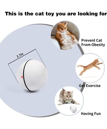 YOFUN Smart Interactive Cat Toy - Self Rotating Ball with LED Light for Endless Fun - Buy Online on GoSupps.com
