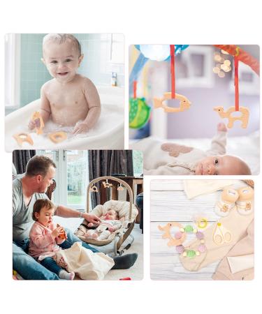 Shop Baby Wooden Pouring Ring Toys - 9 Natural Wood Teething Rings for Babies | Safe DIY Handmade Baby Toys - Buy Online on GoSupps.com