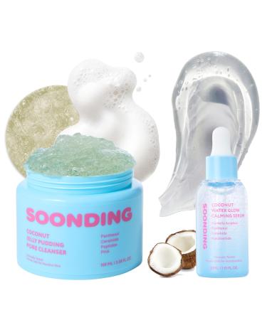 SOONDING | Coconut Jelly Pudding Pore Cleanser + Coconut Water Glow Calming Serum