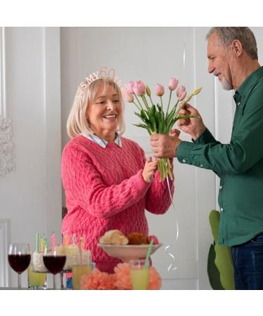 NICENEEDED 60th Birthday Headband Happy Birthday Crown Headband Headhoop with Rhinestone Goddess Tiara Headress for Women Birthday Party Hair Decoration Accessories - Buy Online on GoSupps.com