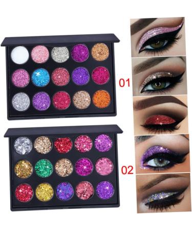 POPETPOP 2pcs 15 Colors Lustre Pearly Eye Matte Pallet Combination Makeup Cosmetic Shadow 1 count (Pack of 1) As Shownx2pcs - Buy Online on GoSupps.com