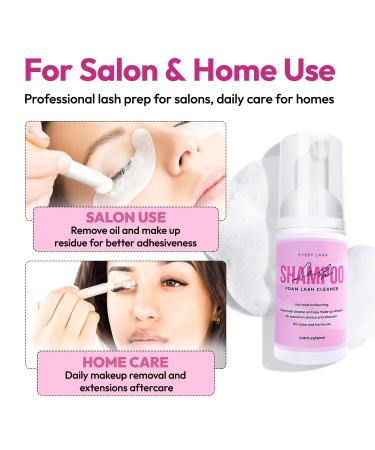 LARGE 120ml Lash Shampoo for Eyelash Extensions | Oil-Free Foaming Cleanser & Makeup Remover | Perfect for Salon & Home Use - Buy Online on GoSupps.com