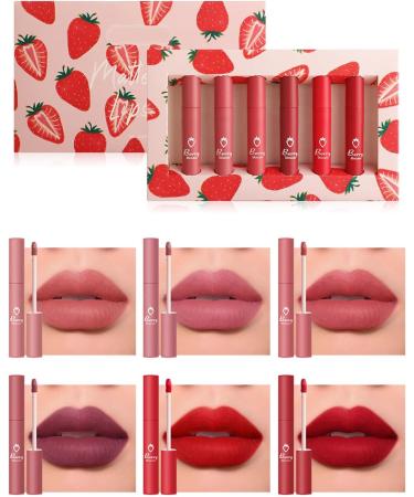 6 Colors Matte Liquid Lipstick Long Lasting Waterproof Lip Gloss Smooth Collection for Office Casual Party 24 Hours Waterproof Lipstick - Buy Online on GoSupps.com