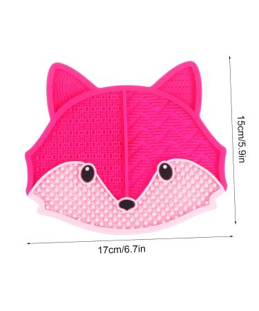Buy Fox Scrub Makeup Brush Cleaner Mat - Silicone Scrubber & Suction Cup for Easy Cleaning - 17x15cm Rosy| Perfect for All Cosmetic Brushes - Buy Online on GoSupps.com