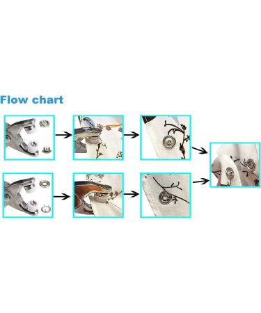 JAUEIVR 100 Sets Snap Fasteners Kit - Five Paws Pearly Surface Metal Snap Buttons Press Studs with Fastener Pliers Press Tool Kit for Sewing Crafting Pearl-Like - Buy Online on GoSupps.com