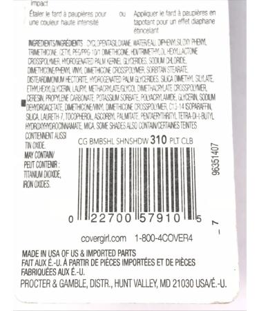 CoverGirl Bombshell Shine Shadow Eye Shadow Platinum Club 310 0.18 oz - Pack of 2 - Buy Online on GoSupps.com