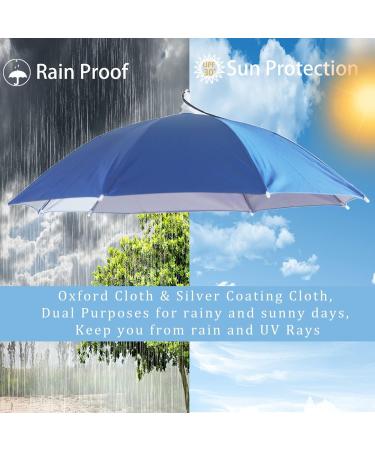 Qukipet Umbrella Hat  25 inch Fishing Umbrella Cap for Adults and Kids  Hands Free Umbrella Elastic Folding Compact UV&Rain Protection Headwear for Fishing Golf Gardening Outdoor Blue - Buy Online on GoSupps.com