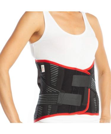 Back ribbon - back support - lumbosacral back band - 32 cm size - lower lumbar support corset - - Elastic pain relief support bandage for sciatica kyphosis small black