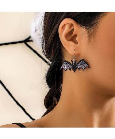 Feylie Halloween Acrylic Earrings - Pumpkin Skeleton Dangle Drops | Statement Jewelry for Women - Buy Online on GoSupps.com