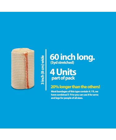 Premium Latex-Free Elastic Bandages - Compression Bandage with Hook and Loop Closure - 12-Pack (2 3 4 6 x 5yd) - Ideal for Injuries & Support - Buy Online on GoSupps.com