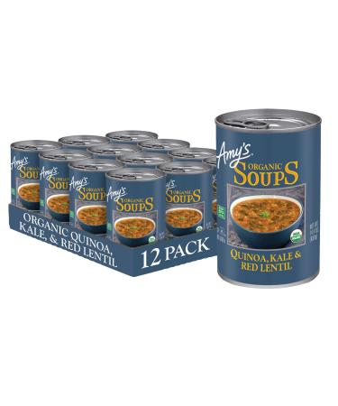 Amy's Soup, Vegan, Gluten Free, Organic Kale, Quinoa and Red Lentil, 14.4 Ounce (Pack of 12) Quinoa, Kale & Red Lentil 14.4 Ounce (Pack of 12)
