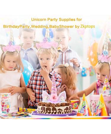 Unicorn Cake Topper for Girls First Birthday - Pink Horn with Eyelashes - Birthday Party Supplies and Decorations - Buy Online on GoSupps.com