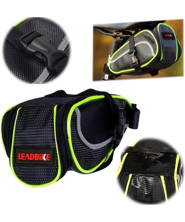 Ryhpez Bike Saddle Bag - Green | Waterproof Seat Pouch with Reflective Stripes - Buy Online on GoSupps.com