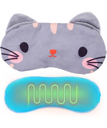 Shakven Eye Masque For Sleeping Cartoon Animal Night Sleep Eye Masque | Comfortable Eye Cover Eyeshade With Adjustable Strap For Teens Gray Cat - Buy Online on GoSupps.com