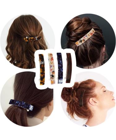 4 Pieces Acrylic Hair Clip Automatic Hair Clips Acetate Hair Pin for Fine Hair and Medium Thick Hair French Vintage Hair Accessories for Women Girls - Buy Online on GoSupps.com