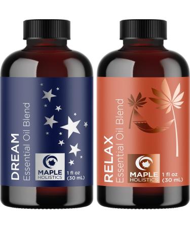 Relaxing Essential Oils for Sleep Time - Relax and Dream Sleep Essential Oil Blends for Diffuser with Pure Essential Oils Including Lavender Roman Chamomile and Ylang Ylang