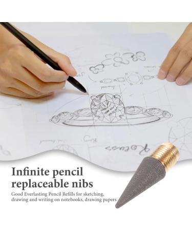 ULTECHNOVO 10pcs Forever Pencil Tips Lightweight Pencils Pencil Replaceable Tips Everlasting Pencil Tips Everlasting Pencil Refill Infinite Pencil Tips Metal Erasable Student Written - Buy Online on GoSupps.com