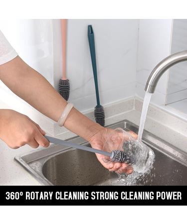Long Bottle Cleaning Brush 3PCS Baby Bottle Brush for Glass with Long Handle Silicone Bottle Brush for Cup Thermoses Water Mugs Bottle Cleaning Brush for Home Office - Buy Online on GoSupps.com