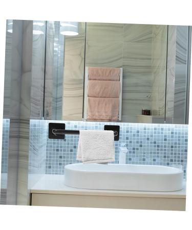 Alipis 2pcs Storage Rack Stainless Steel Wall Shelf Wall Mount Tower Holder Wall-Mounted Towel Bar Rag Rack Blackx2pcs 30.5X7X7CMx2pcs - Buy Online on GoSupps.com