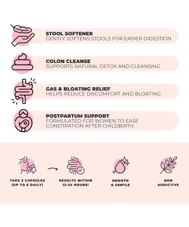 DigestLive Women's Constipation Relief Laxative for Postpartum 30 Capsules 100% Herbal Stool Softener- Female Gentle Natural Colon Cleanse Detox Bloating & Gas Fast-Acting Vegan Gluten & GMO-Free - Buy Online on GoSupps.com