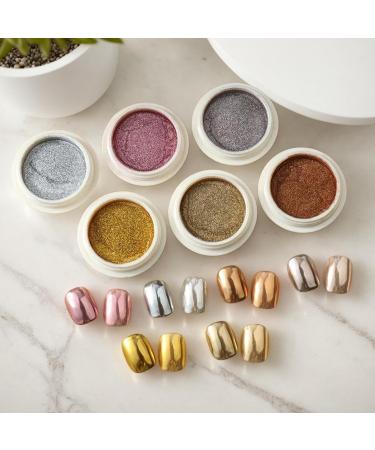 Nail Chrome Powder Set chrome pour ongles - 6 couleurs paillettes pigment pigment pour les paillettes | Poudre de pigment clou pour petite amie pouse amie s ur fille 01 UN - Buy Online on GoSupps.com