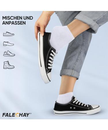 Falechay 10 Pairs Cotton Sneaker Socks - Unisex Sports Socks for Women & Men | Short White & Gray Sizes 35-38 - Buy Online on GoSupps.com