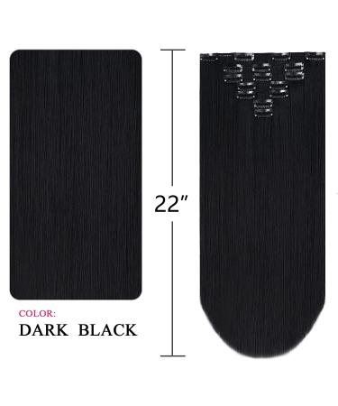 Black Hair Extension Clip Hair Extensions 22" Straight Black Fake Hair Pieces 18" Wavy Women's Wig Fluffy&Not Tangled Synthetic Cheap Silver Dark Brown Blonde Grey White 4.8 oz SYXLCYGG 1 Count (Pack of 1) (7pcs-Straight)D - Buy Online on GoSupps.com