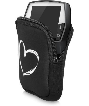 kwmobile Case for Bosch Intuvia - Bike GPS Case in Heart Brush White & Black | Durable & Stylish Cycling Accessory - Buy Online on GoSupps.com