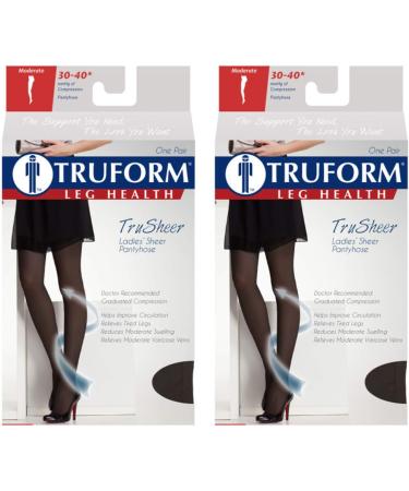 Truform Compression Pantyhose 30-40 mmHg - Sheer Beige Large (2 Pack) - Now Shipping Internationally - Buy Online on GoSupps.com