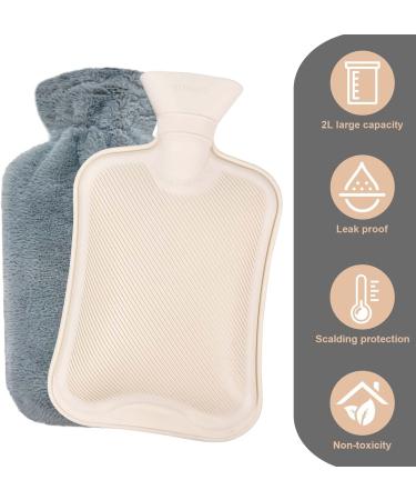 Bonilife Hot Water Bottle with Fluffy Cover - 2L Large Hot Water Bag for Ultimate Comfort and Pain Relief - Great Gift for Men and Women - Darkgrey - Buy Online on GoSupps.com