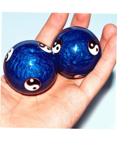 Lurrose Blue Enamel Gymnastics & Hand Massage Balls - Traditional Chinese Baoding Fitness Handballs - Buy Online on GoSupps.com